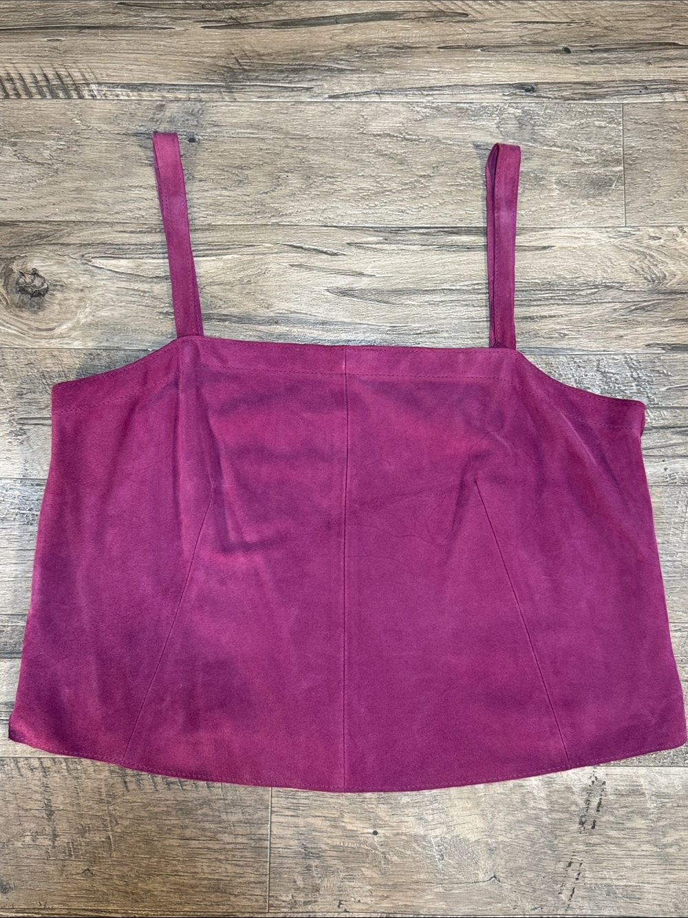 Worth 100% Leather Suede Purple Tank Top - Size 10